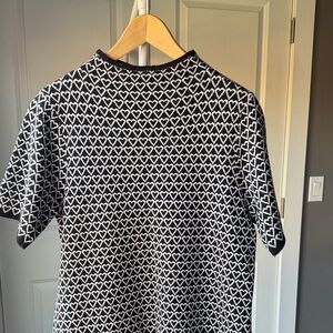 NWOT Nicole Miller Black and White Heart Pattern Sweater Dress